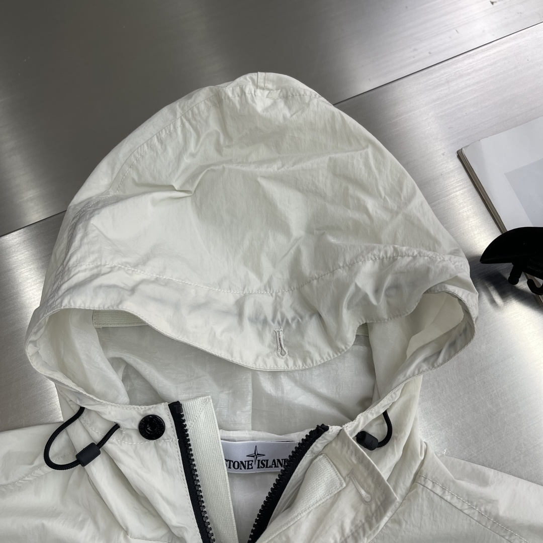 -Stone Island 2025秋冬新款机能袖章休闲户外防风薄款连帽风衣夹克外套 原版1/1复刻🔥高