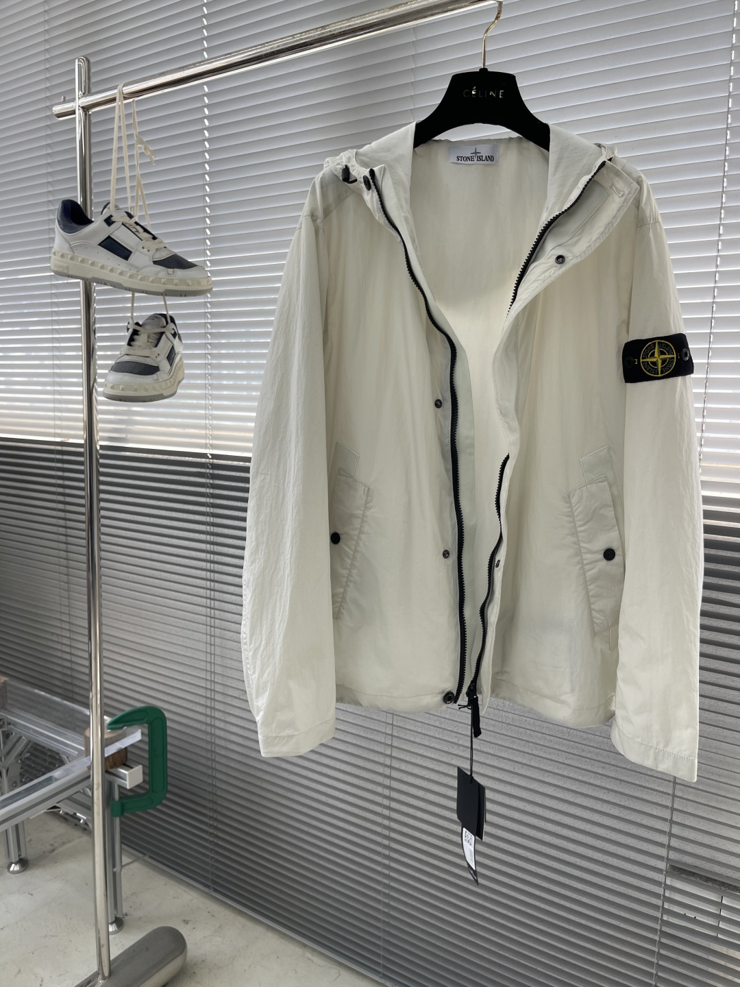 -Stone Island 2025秋冬新款机能袖章休闲户外防风薄款连帽风衣夹克外套 原版1/1复刻🔥高