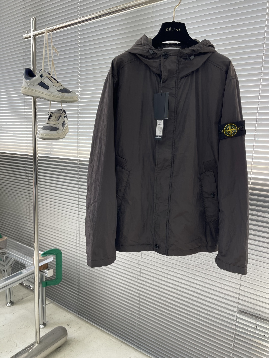 -Stone Island 2025秋冬新款机能袖章休闲户外防风薄款连帽风衣夹克外套 原版1/1复刻🔥高