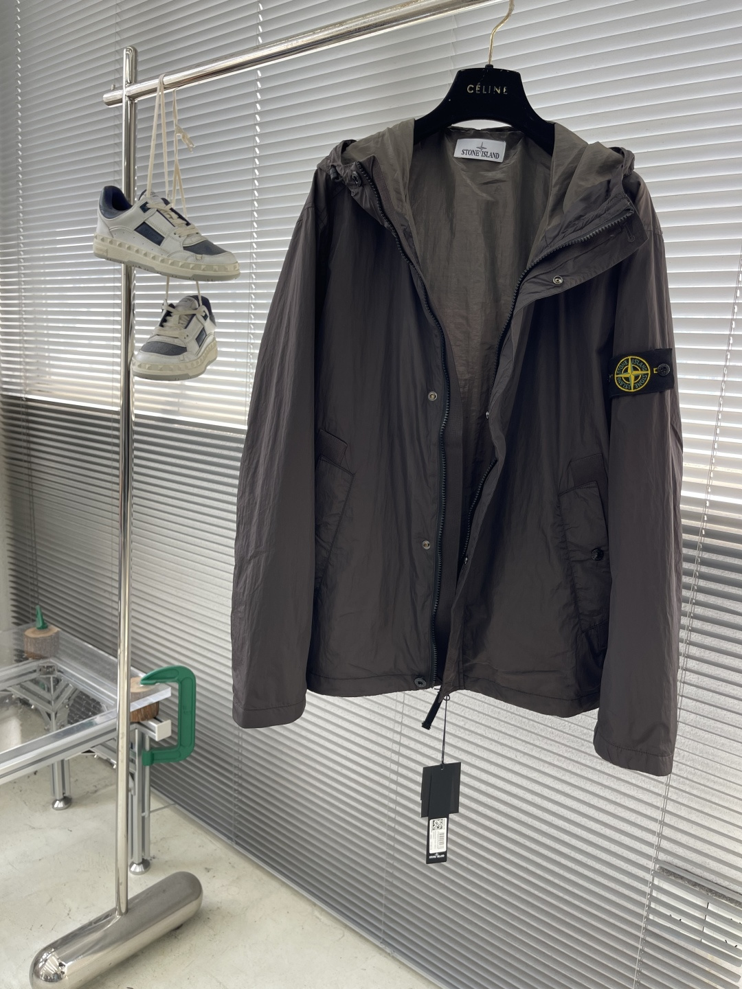 -Stone Island 2025秋冬新款机能袖章休闲户外防风薄款连帽风衣夹克外套 原版1/1复刻🔥高