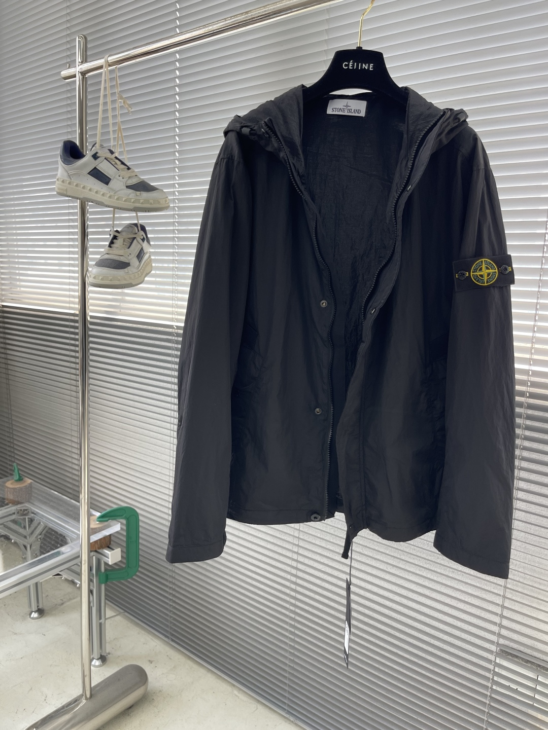 -Stone Island 2025秋冬新款机能袖章休闲户外防风薄款连帽风衣夹克外套 原版1/1复刻🔥高