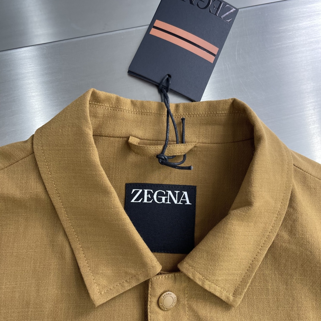 -Z Zegn 2025秋冬新款麻料夹克外套.处处细节显工艺足够的高级 结构性剪裁的设计改变来展现男士多