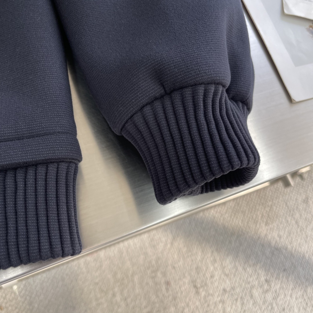 -Loro Piana 25fw新款老钱风翻领标识刺绣夹克外套客订面料或选用高端羊绒(若为羊绒面料 ),