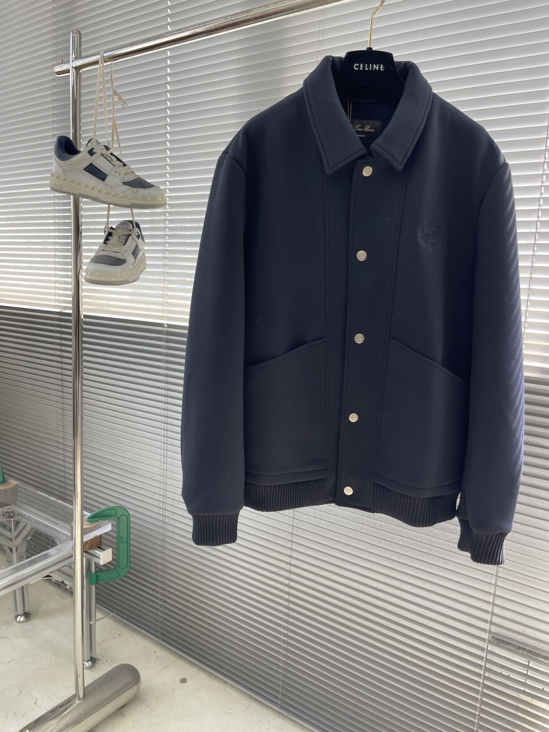 -Loro Piana 25fw新款老钱风翻领标识刺绣夹克外套客订面料或选用高端羊绒(若为羊绒面料 ),