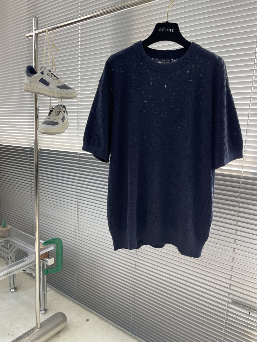 -FEND 2025秋冬系列针织短袖T恤码数：M-3XL码 宽松版型极具辨识度的FF经典老花套头短袖毛衫