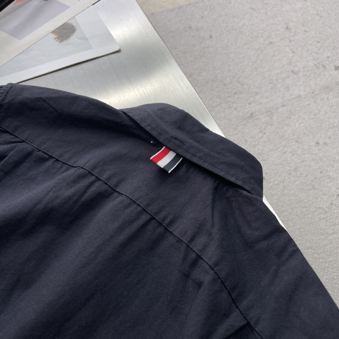 -TB 牛津纺拉链工装双袋外套袖子四道杠衬衫外套TB衬衫经典拉链双袋工装衬衫新款开衫外套 专柜官网同步 