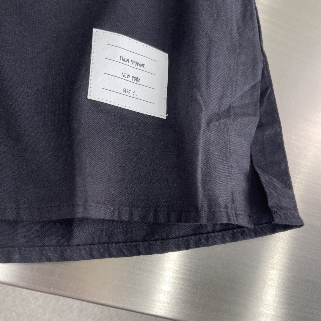 -TB 牛津纺拉链工装双袋外套袖子四道杠衬衫外套TB衬衫经典拉链双袋工装衬衫新款开衫外套 专柜官网同步 