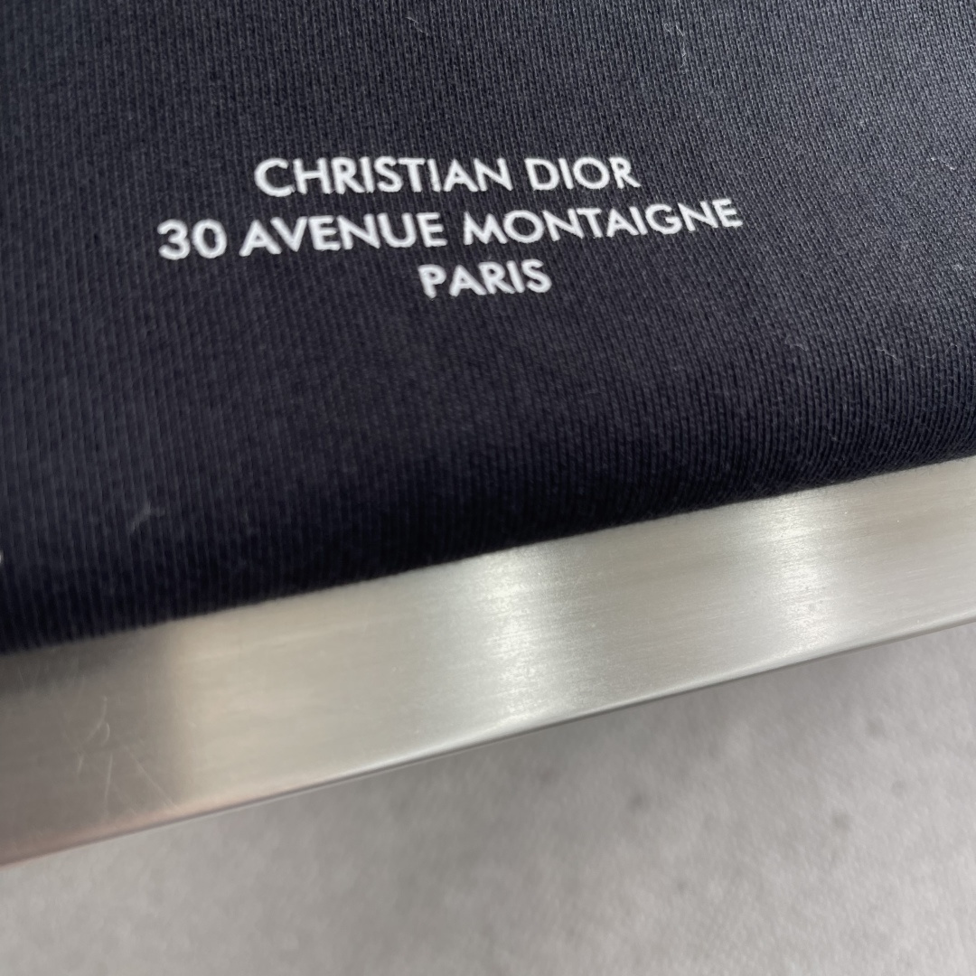 -Dio 25fw Montaigne卫衣380克精梳棉双股毛圈卫衣料全棉拉架罗纹 胶浆印花面料酵洗定制