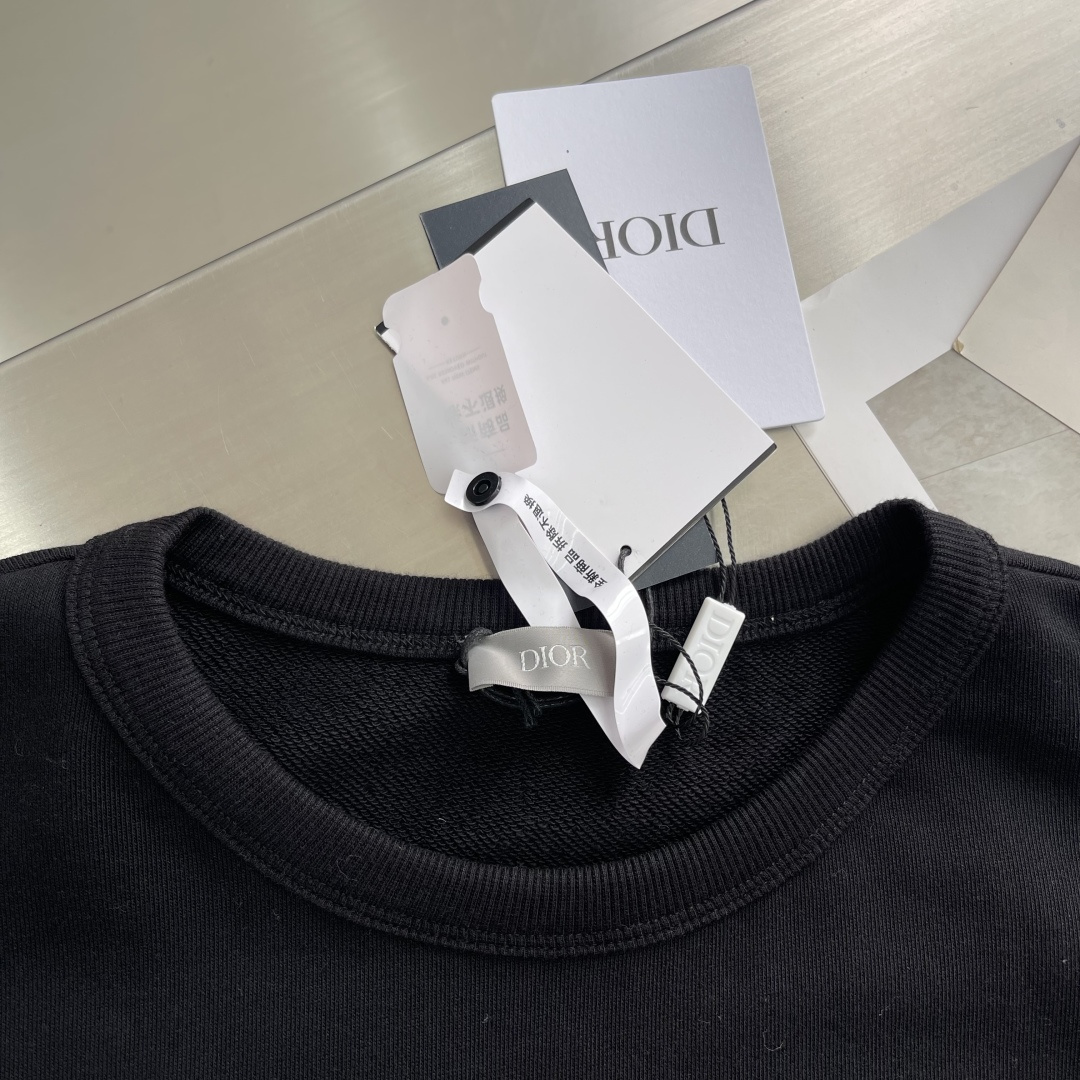 -Dio 25fw Montaigne卫衣380克精梳棉双股毛圈卫衣料全棉拉架罗纹 胶浆印花面料酵洗定制