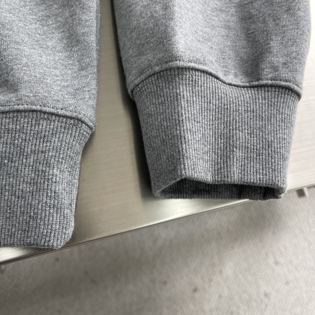 -Dio 25fw Montaigne卫衣380克精梳棉双股毛圈卫衣料全棉拉架罗纹 胶浆印花面料酵洗定制