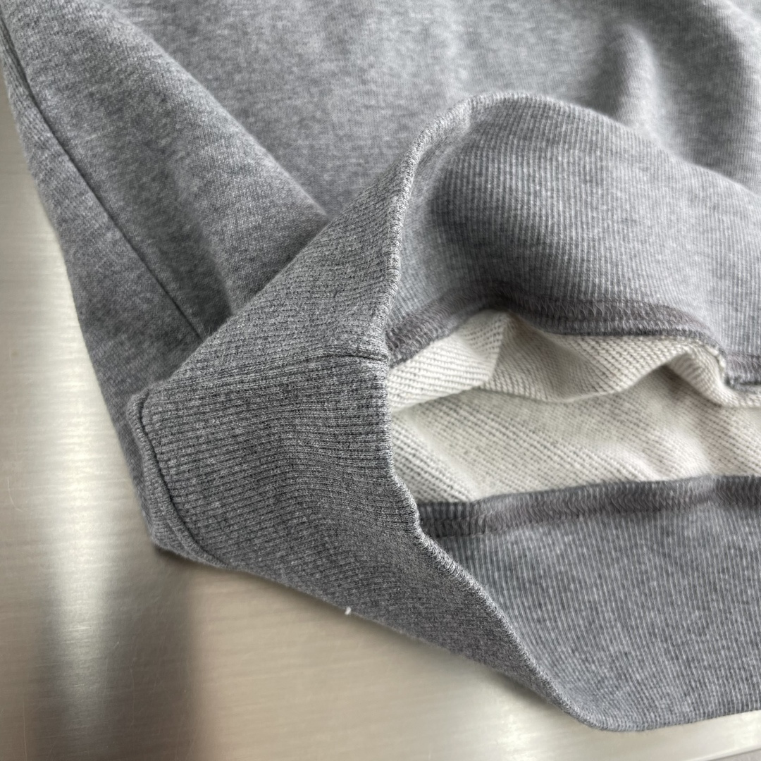 -Dio 25fw Montaigne卫衣380克精梳棉双股毛圈卫衣料全棉拉架罗纹 胶浆印花面料酵洗定制