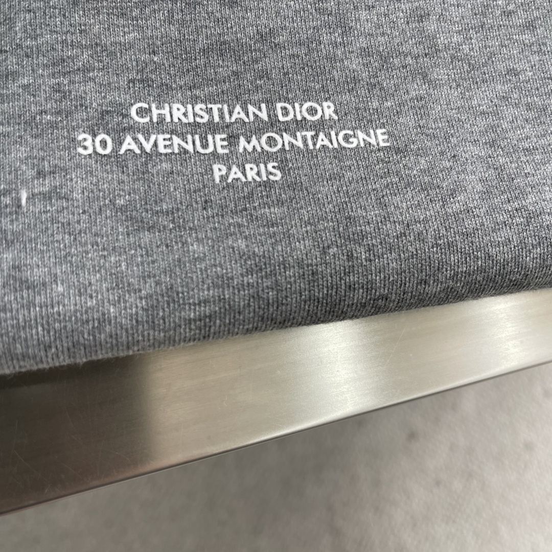 -Dio 25fw Montaigne卫衣380克精梳棉双股毛圈卫衣料全棉拉架罗纹 胶浆印花面料酵洗定制