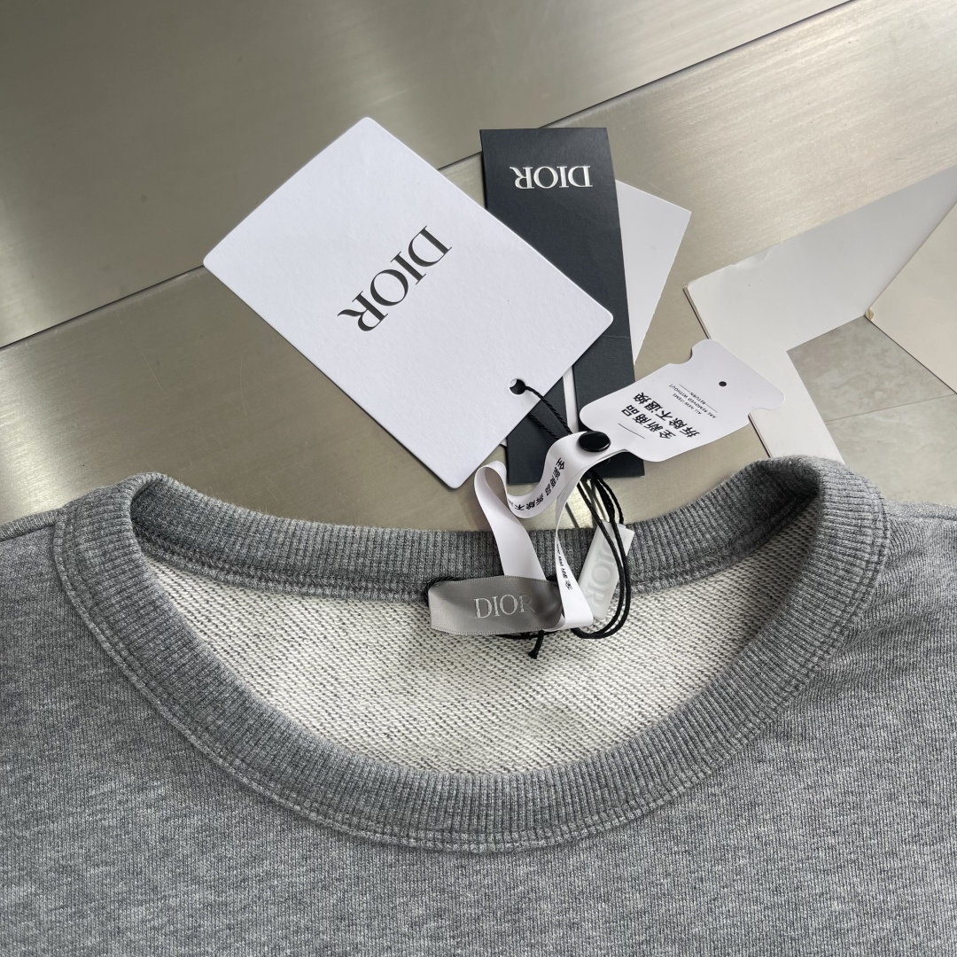 -Dio 25fw Montaigne卫衣380克精梳棉双股毛圈卫衣料全棉拉架罗纹 胶浆印花面料酵洗定制