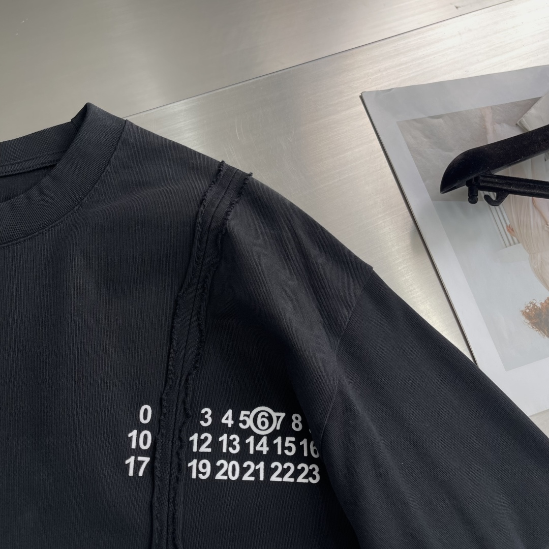 -MM6 马吉拉 2025fw新款长袖T恤爆款定制纯棉面料 重工洗水，面料舒适🈶️质感 码数：M-XXL