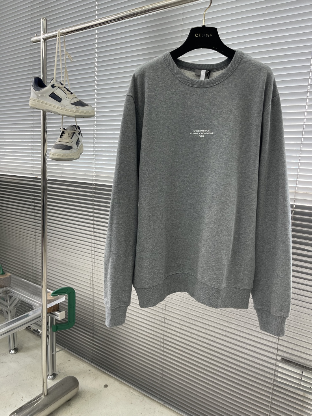 -Dio 25fw Montaigne卫衣380克精梳棉双股毛圈卫衣料全棉拉架罗纹 胶浆印花面料酵洗定制