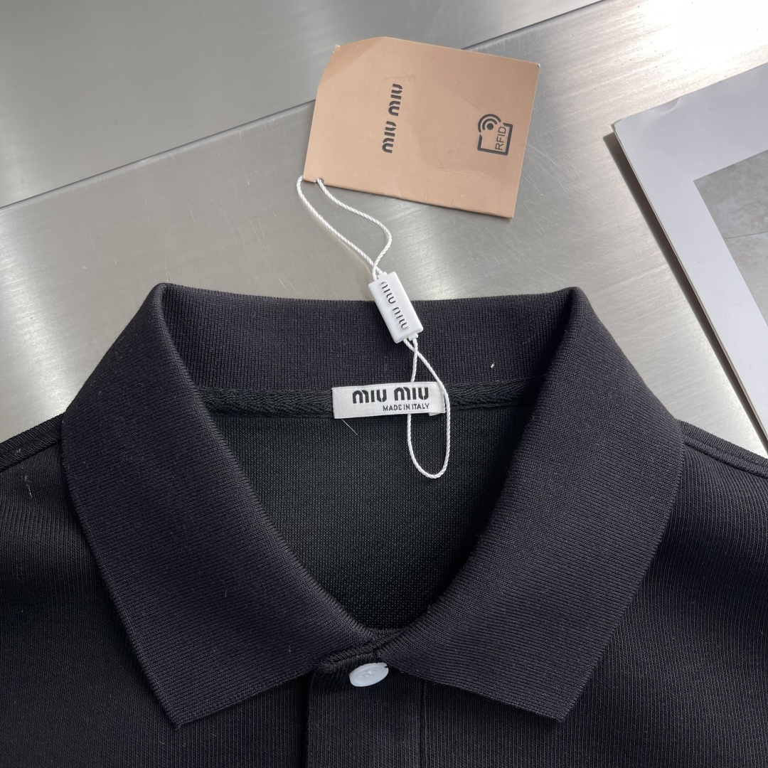 -MIUMIU 新款Polo长袖。定制420克面料 男女同款 码数：S-XXL