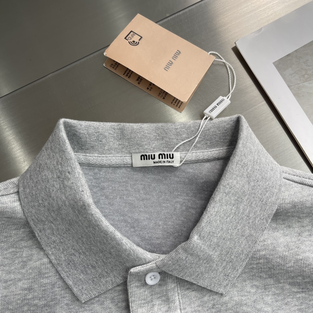 -MIUMIU 新款Polo长袖。定制420克面料 男女同款 码数：S-XXL