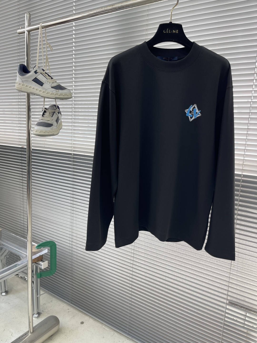 -驴牌 2025早秋圆领长袖，双层螺纹领口，肩部通肩压条，莫代尔混纺面料舒适透气 男女同款 码数：S-X