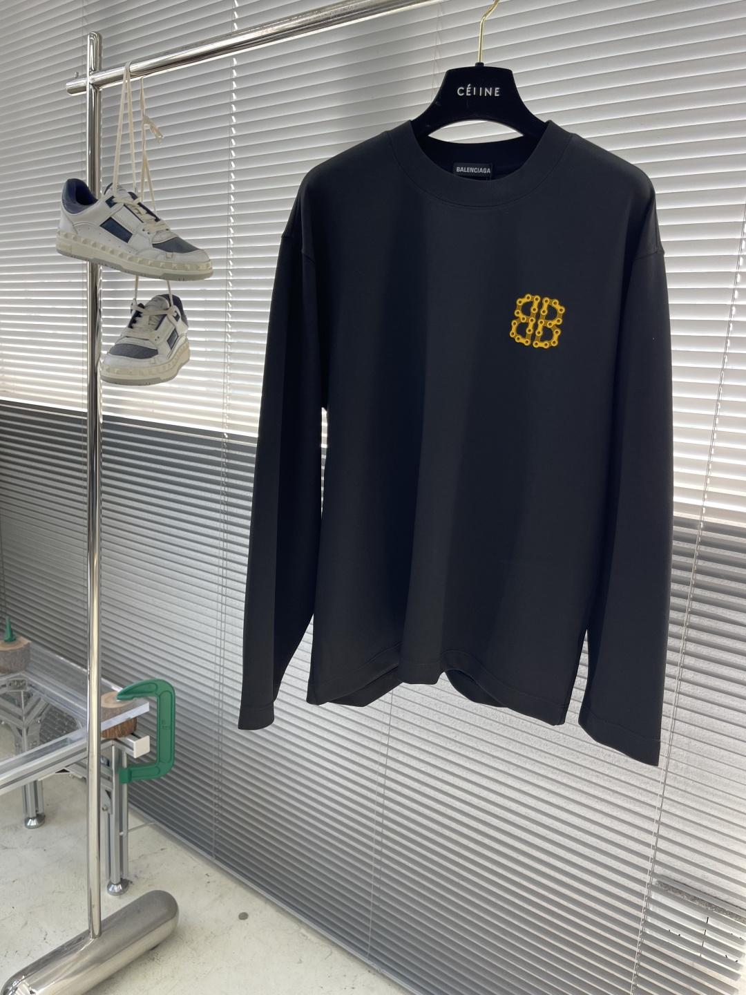 -Balenciag 25fw新款长袖T，定制植绒复合肤感硅胶，莫代尔混纺面料，软糯垂坠男女同款 码数：