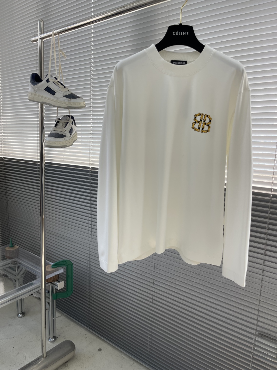 -Balenciag 25fw新款长袖T，定制植绒复合肤感硅胶，莫代尔混纺面料，软糯垂坠男女同款 码数：