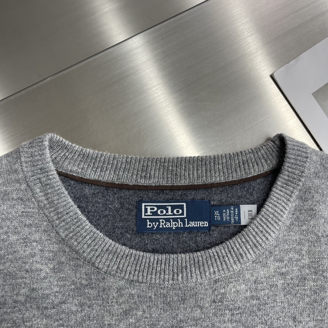 -Polo 25fw新款RalP🆕h Lauren Logo圆领长袖毛衣 男女同款 高版本码数：S.M.