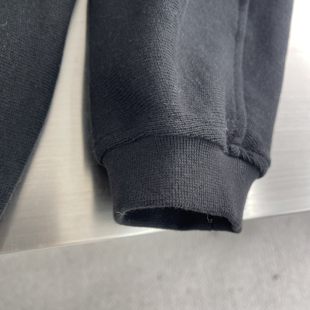 -wang 亚历山大王 25ss新款蓬松徽标宽松休闲长袖Polo衫 男款 黑色码数：XS.S.M衣长66