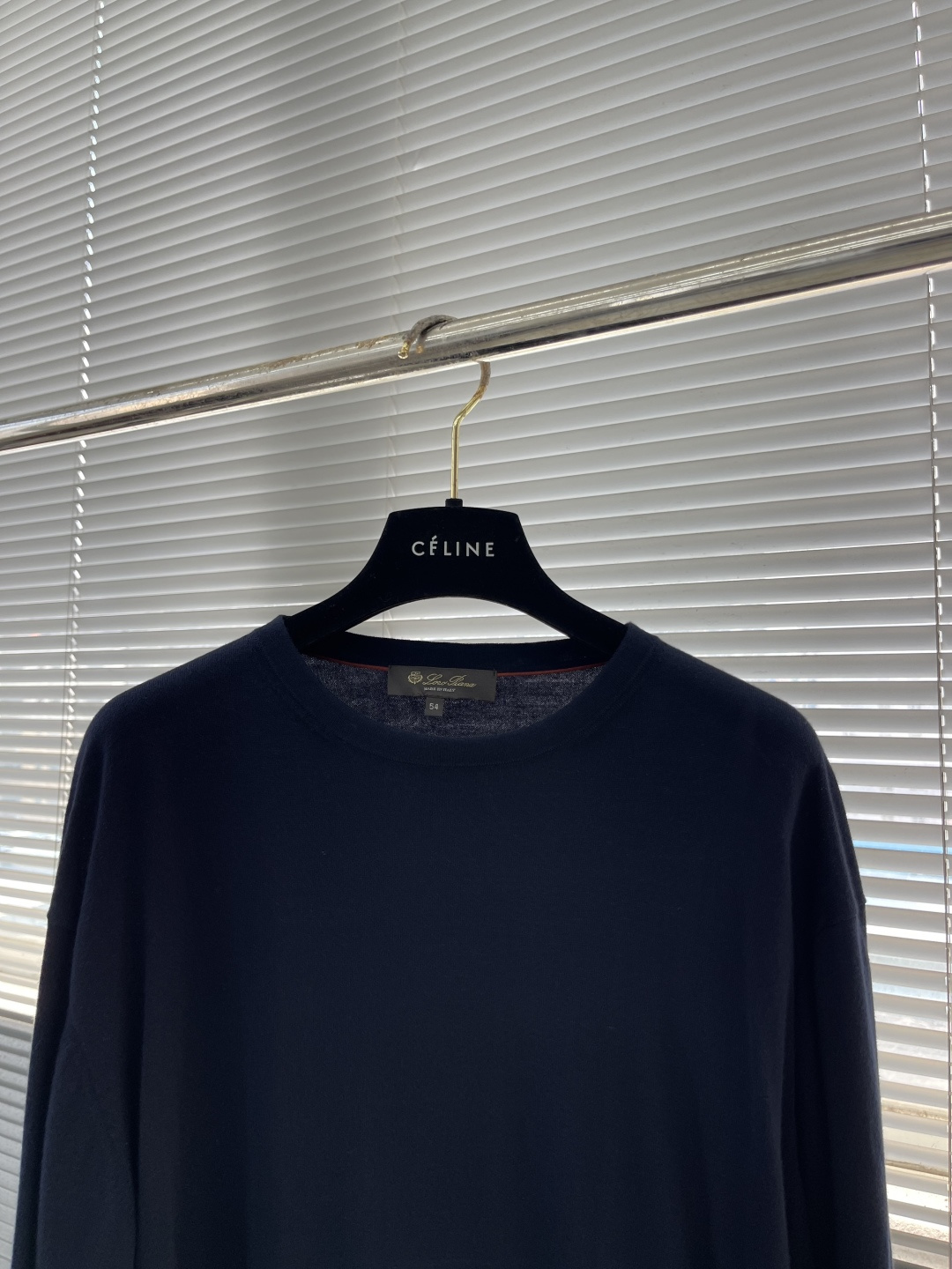 -Loro Piana 25fw新款纯色圆领棉质针织衫 男款 海军蓝码数：48.50.52.54衣长66