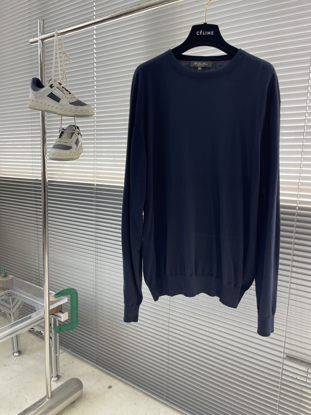 -Loro Piana 25fw新款纯色圆领棉质针织衫 男款 海军蓝码数：48.50.52.54衣长66