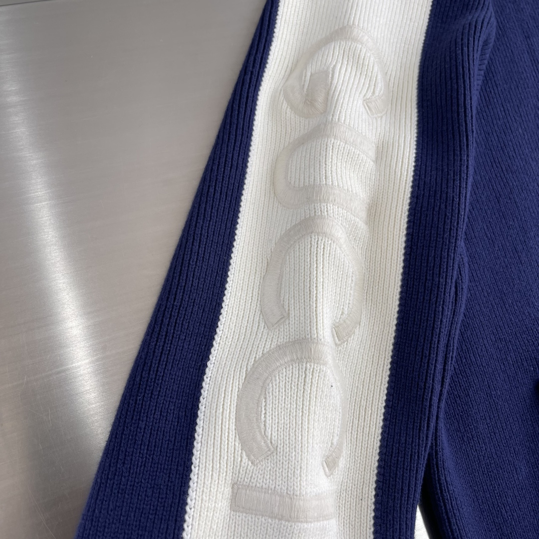 -GUCC 2024fw Gart系列毛织拉链外套，拼接毛织拉链外套 袖口自带logo刺绣 男女同款 码