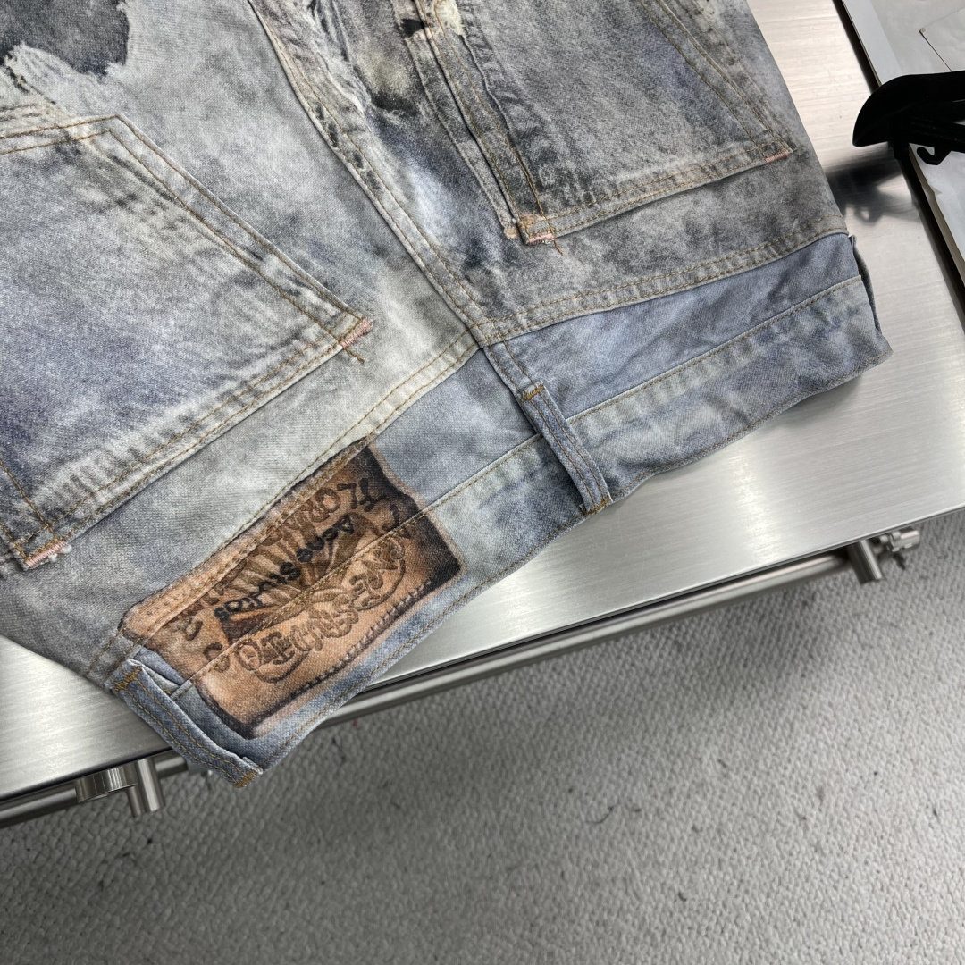 -Acne 25ss新款3d印花水洗牛仔裤 男女同款 高版本码数：42.44.46.48.50.52.5