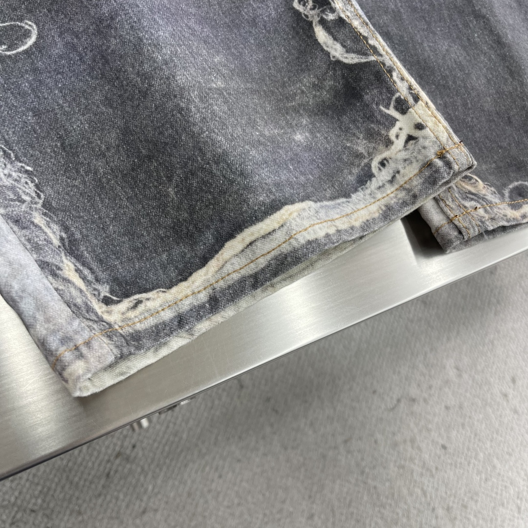 -Acne 25ss新款3d印花水洗牛仔裤 男女同款 高版本码数：42.44.46.48.50.52.5