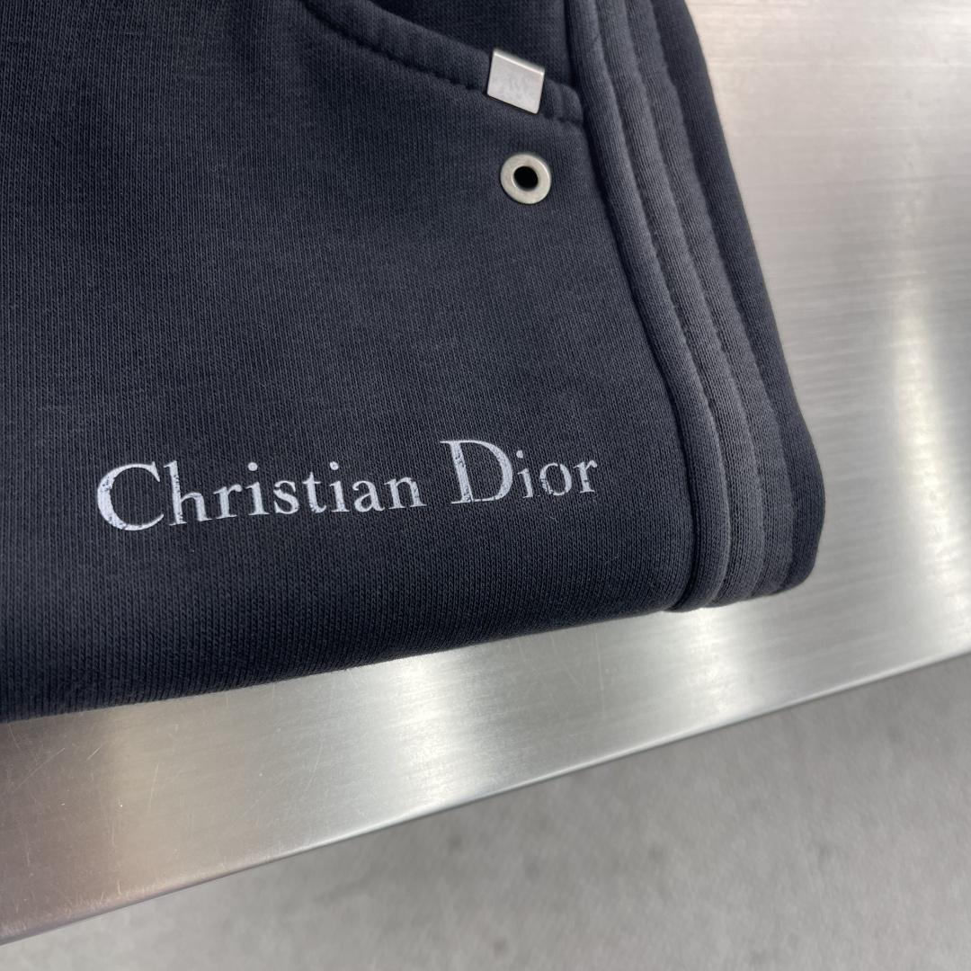 -Dio 25fw新款，logo字母印花洗水造旧磨卫裤，复古洗水造旧工艺 手工刷白定制面料 直筒设计 剪