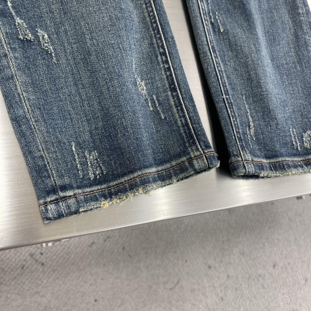 -PRAD 25秋冬完美洗水牛仔裤柔软亲肤面料 奢华头层牛皮腰牌 经典蓝洗水 奢华感订制面料 工艺+洗水