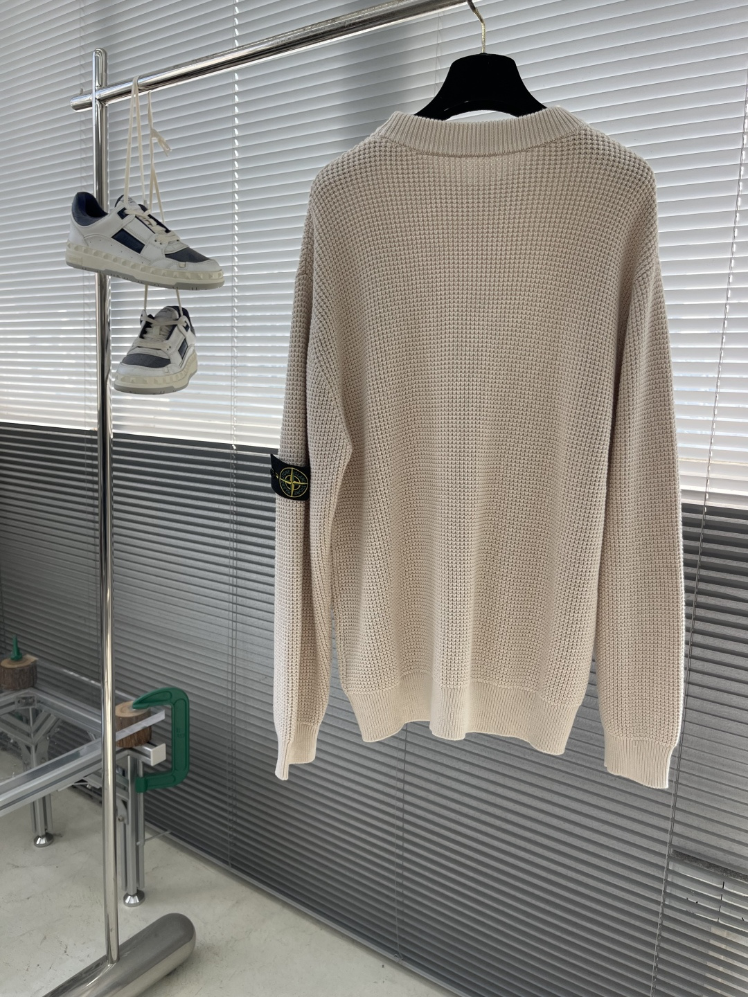 -Stone Island 2025秋冬系列休闲毛衣码数：M-3XL 微阔版型臂袖经典罗盘章仔 经典百搭