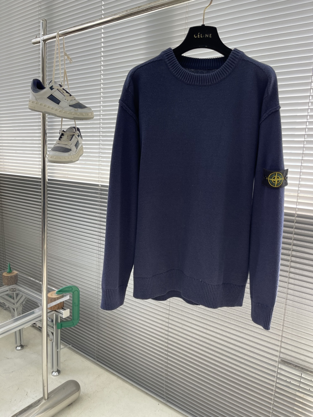 -Stone Island 2025秋冬系列休闲毛衣码数：M-3XL 微阔版型臂袖经典罗盘章仔 经典百搭