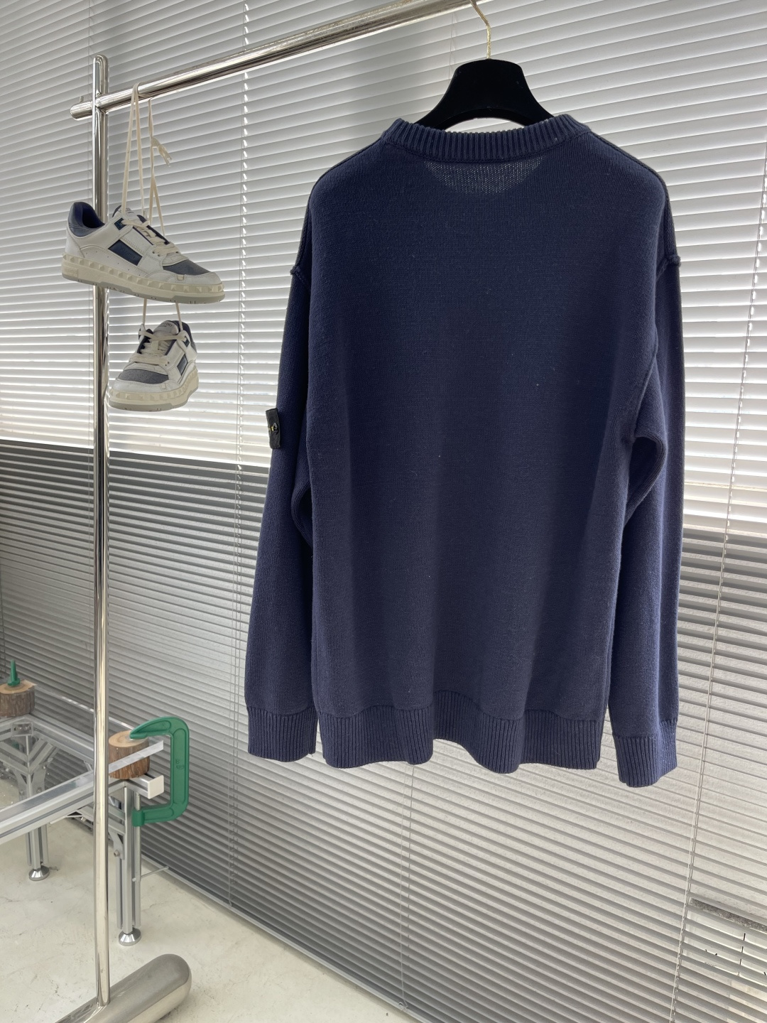 -Stone Island 2025秋冬系列休闲毛衣码数：M-3XL 微阔版型臂袖经典罗盘章仔 经典百搭