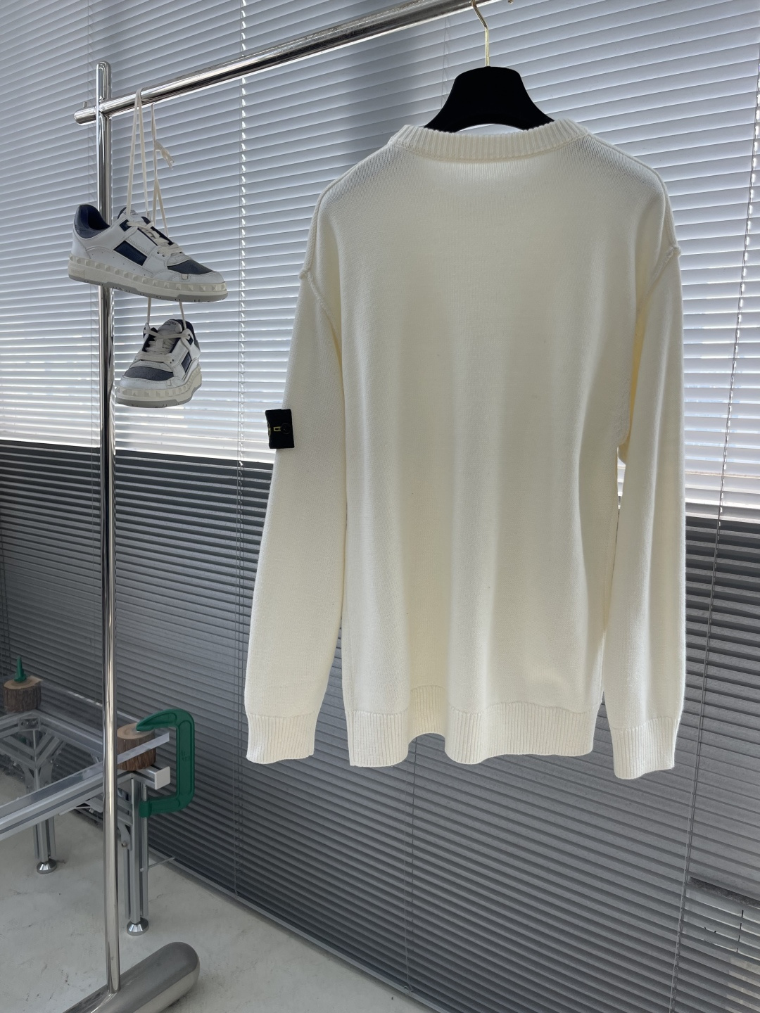 -Stone Island 2025秋冬系列休闲毛衣码数：M-3XL 微阔版型臂袖经典罗盘章仔 经典百搭