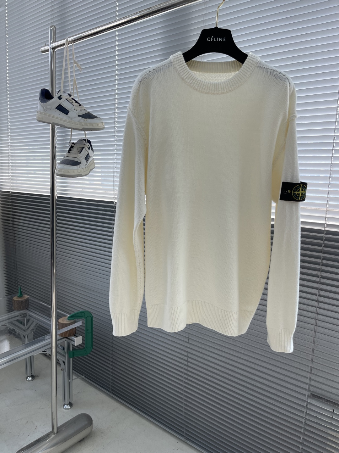 -Stone Island 2025秋冬系列休闲毛衣码数：M-3XL 微阔版型臂袖经典罗盘章仔 经典百搭