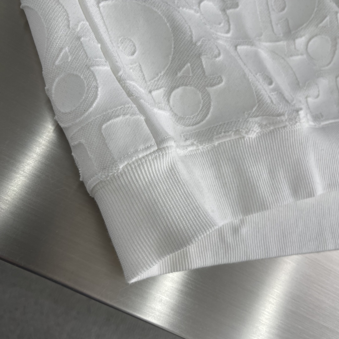 -Dio 2025fw新款提花字母logo工艺刺绣休闲宽松棉质面料长袖卫衣男女同款 码数：S-XL