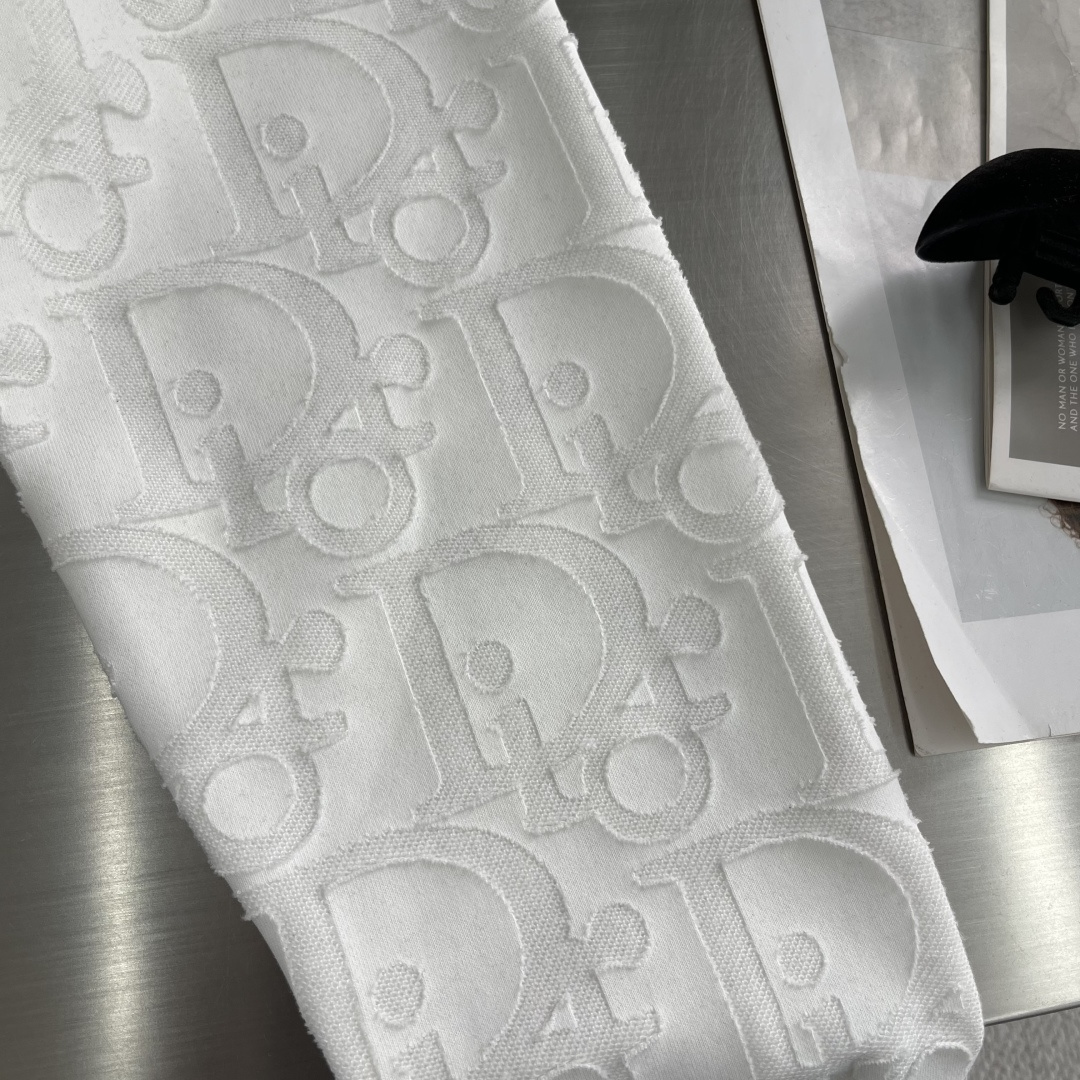 -Dio 2025fw新款提花字母logo工艺刺绣休闲宽松棉质面料长袖卫衣男女同款 码数：S-XL