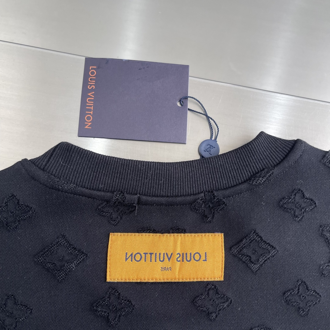 -驴牌 2025fw新款提花字母logo工艺刺绣提花图案休闲宽松棉质面料长袖卫衣男女同款 码数：S-XL