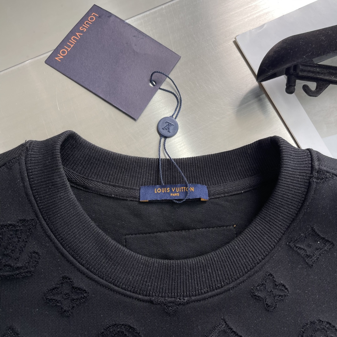 -驴牌 2025fw新款提花字母logo工艺刺绣提花图案休闲宽松棉质面料长袖卫衣男女同款 码数：S-XL