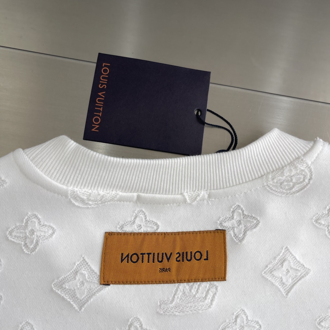 -驴牌 2025fw新款提花字母logo工艺刺绣提花图案休闲宽松棉质面料长袖卫衣男女同款 码数：S-XL