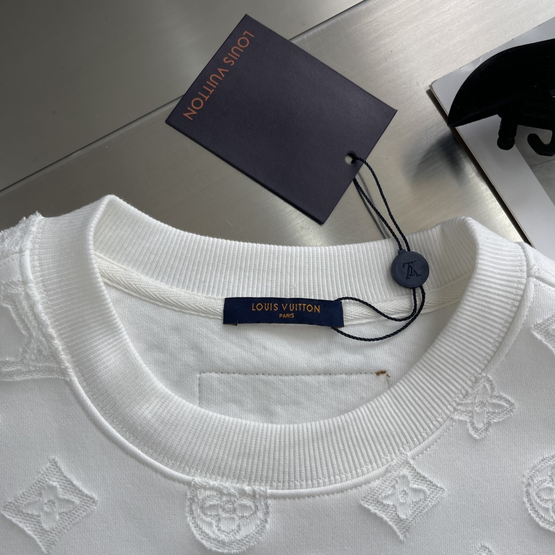 -驴牌 2025fw新款提花字母logo工艺刺绣提花图案休闲宽松棉质面料长袖卫衣男女同款 码数：S-XL