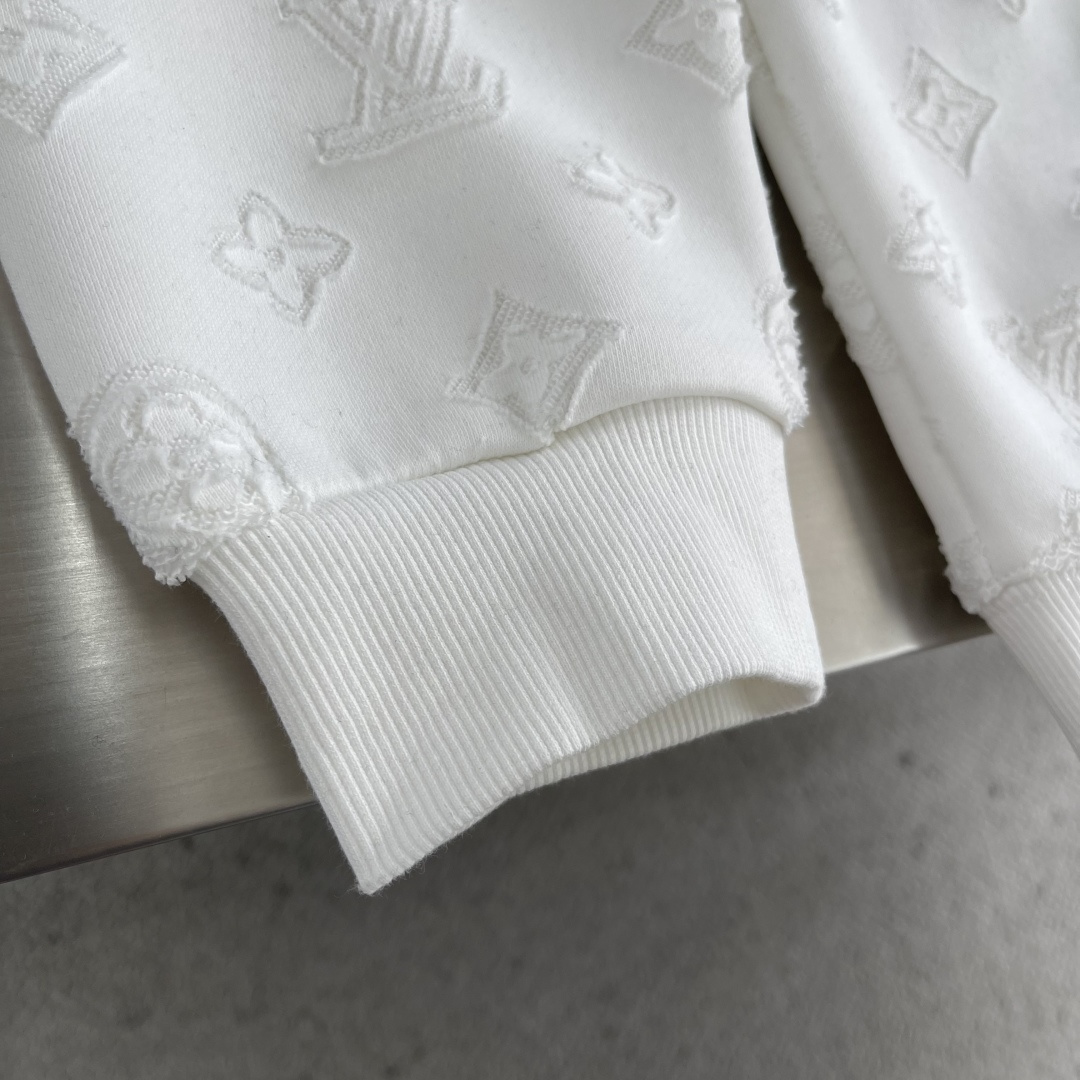 -驴牌 2025fw新款提花字母logo工艺刺绣提花图案休闲宽松棉质面料长袖卫衣男女同款 码数：S-XL