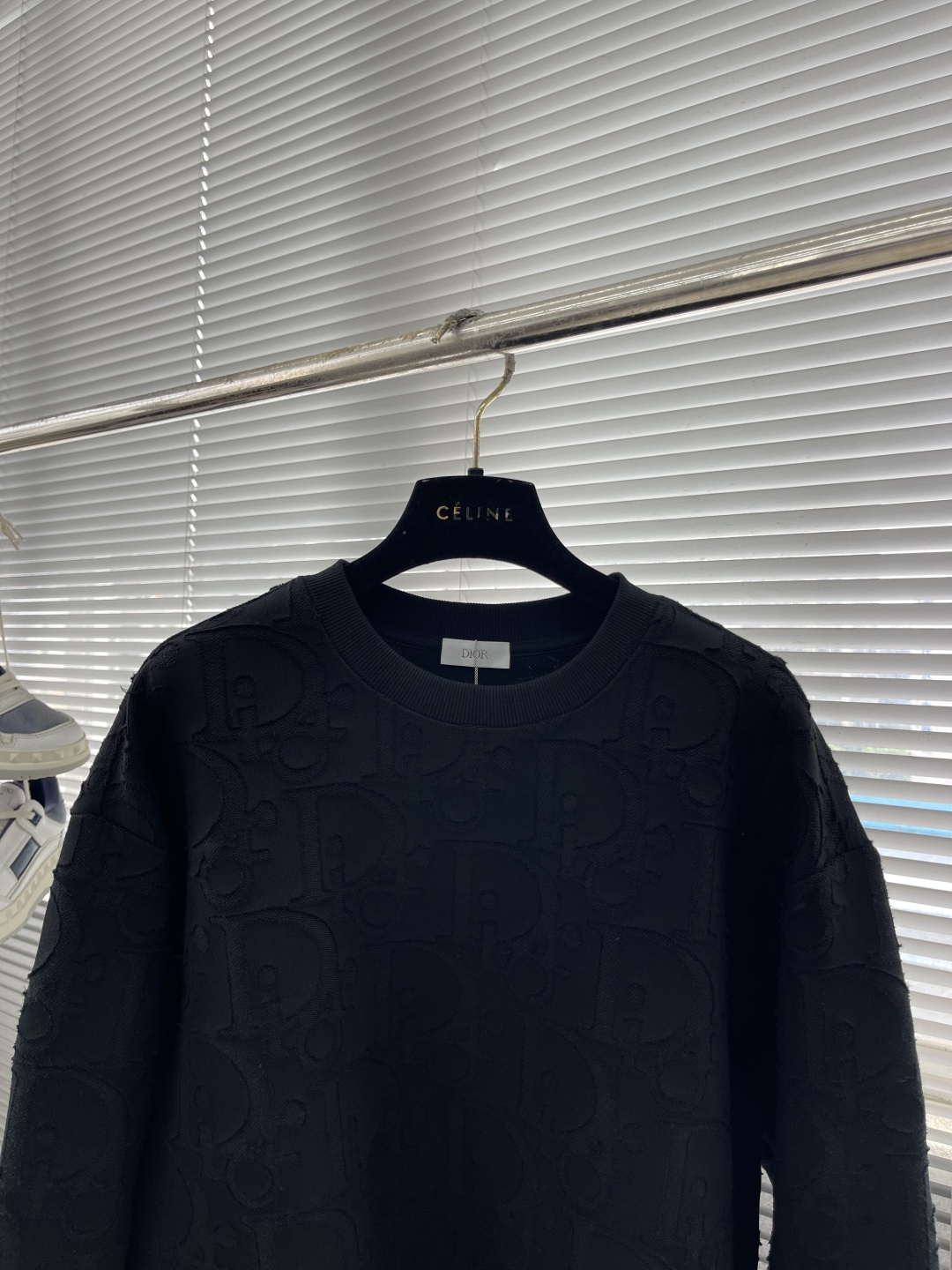 -Dio 2025fw新款提花字母logo工艺刺绣休闲宽松棉质面料长袖卫衣男女同款 码数：S-XL