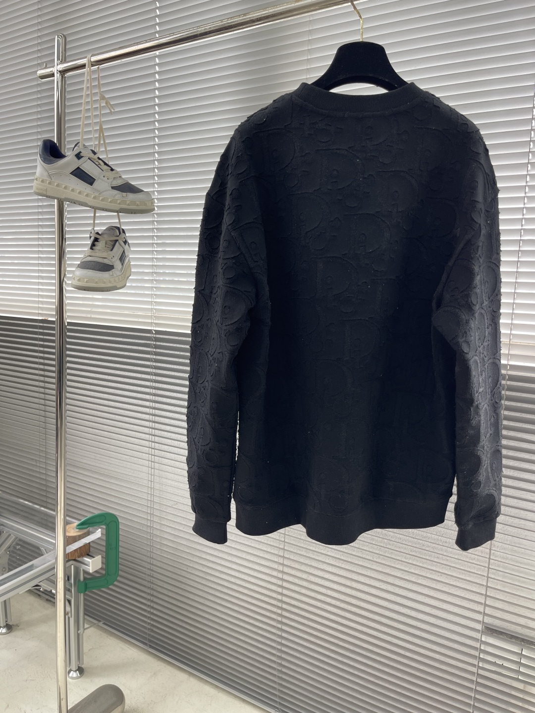 -Dio 2025fw新款提花字母logo工艺刺绣休闲宽松棉质面料长袖卫衣男女同款 码数：S-XL