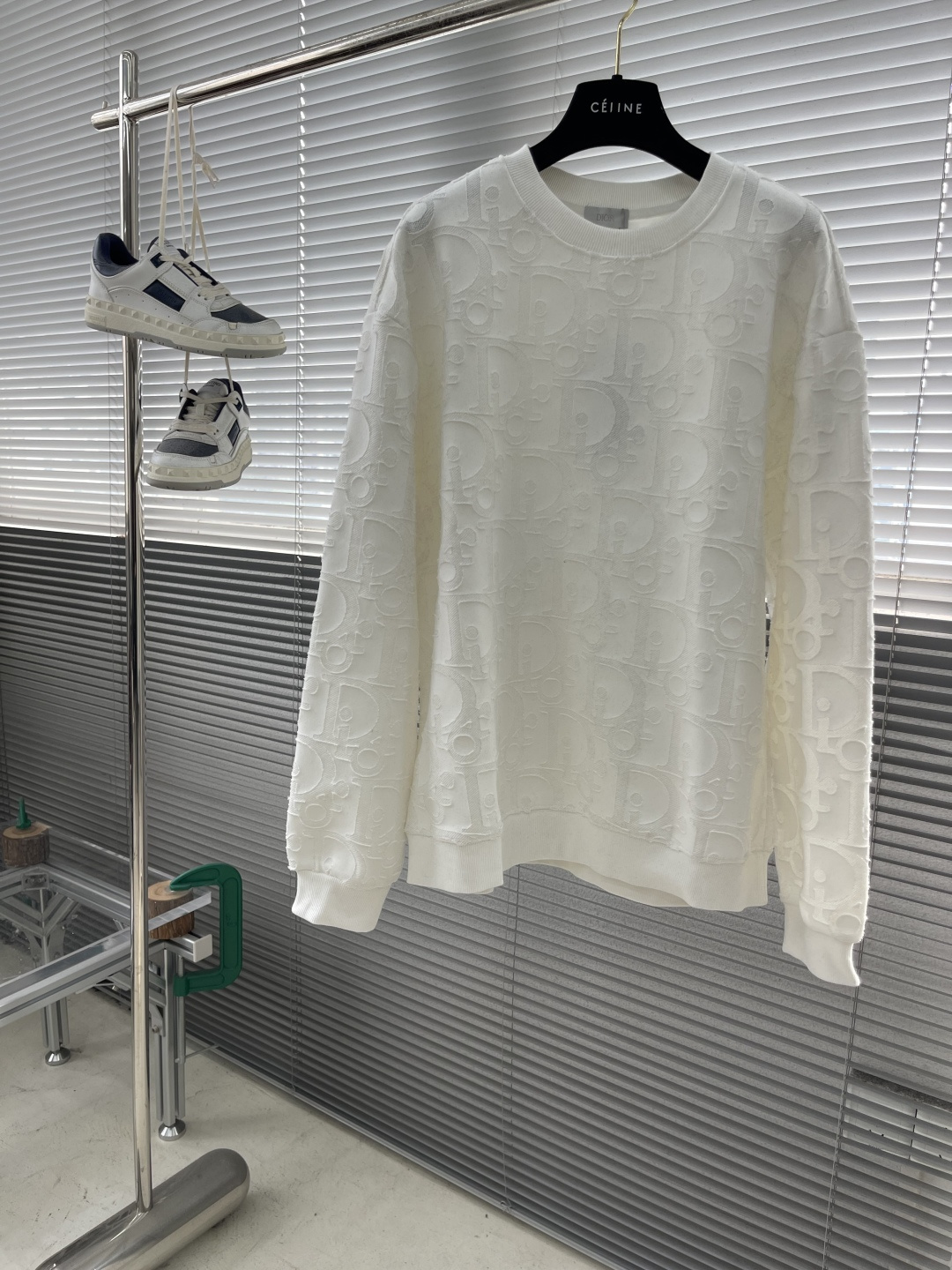 -Dio 2025fw新款提花字母logo工艺刺绣休闲宽松棉质面料长袖卫衣男女同款 码数：S-XL