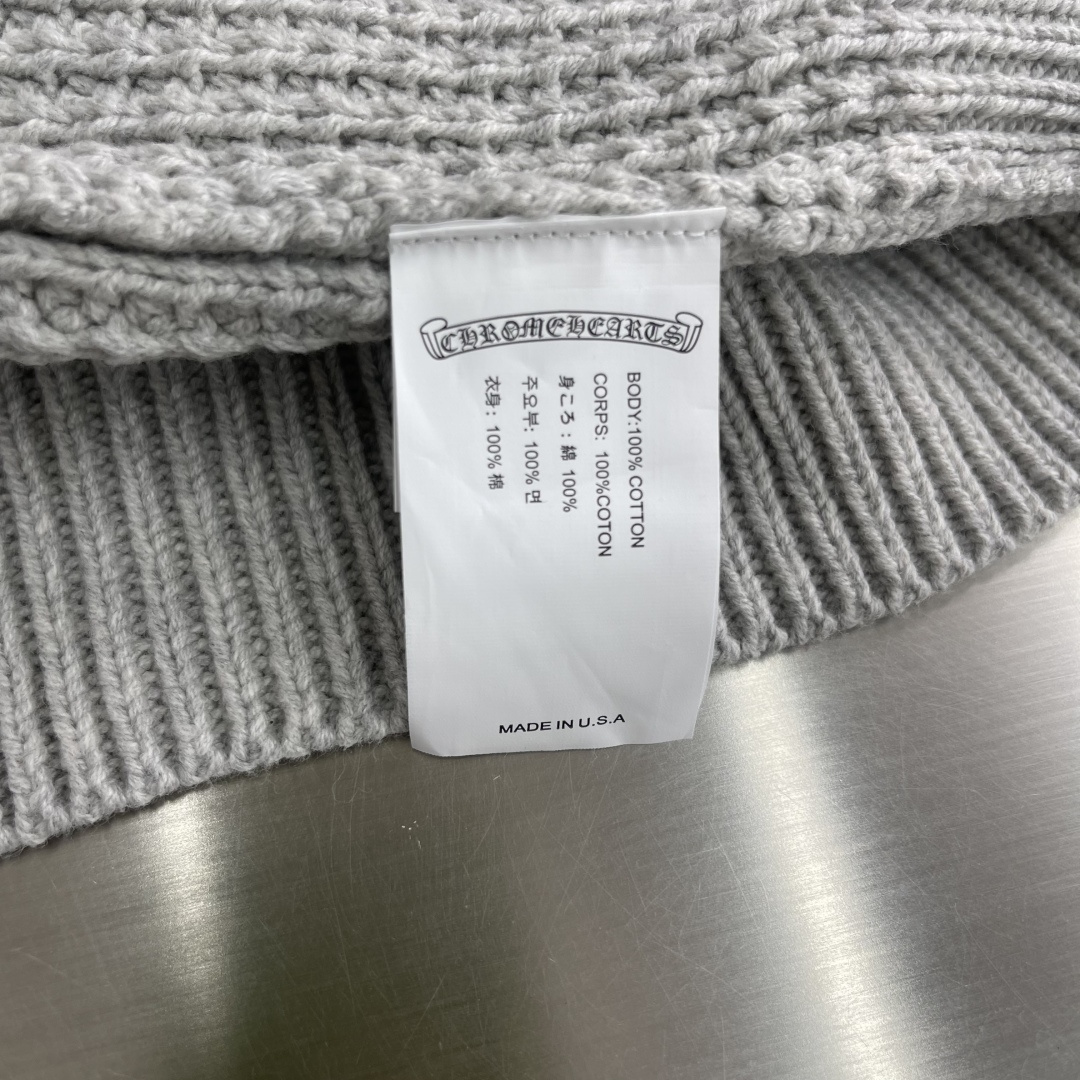 -CH 克罗心 羊绒华夫格毛衣大身面料采用定织定染羊绒与桑蚕丝混纺纱线整件衣服耗时近200分钟衣服手袖两