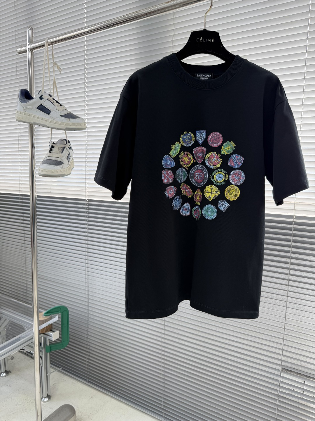 -Balenciag 梵文标识‼️短袖T恤®采用超级高成本的390克高克重双股双纱纯棉面料 此面料厚实挺